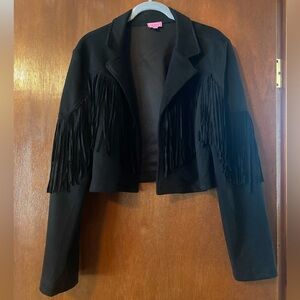 Francesca’s black fringe jacket